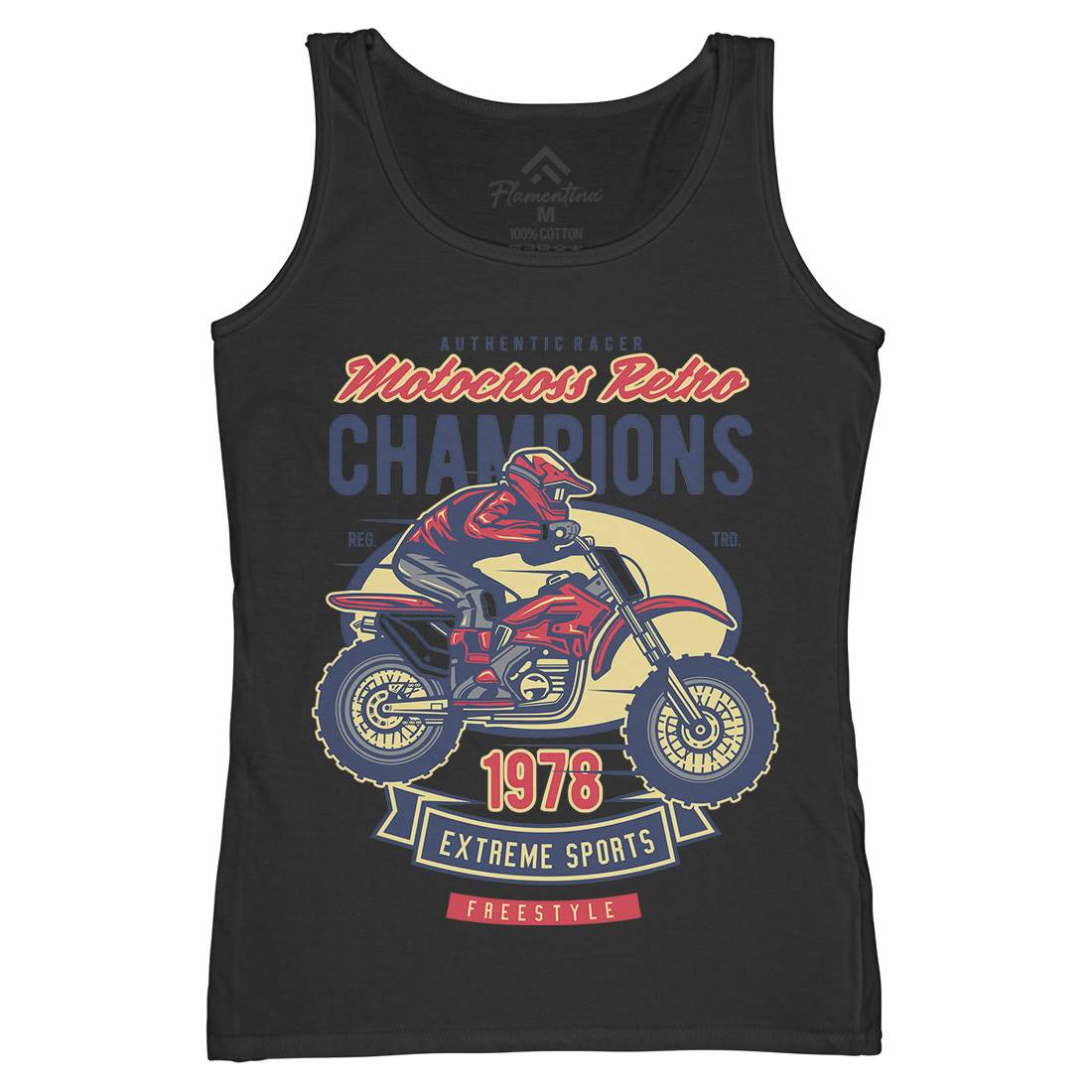 Motocross Retro Champion Womens Organic Tank Top Vest Motorcycles D552