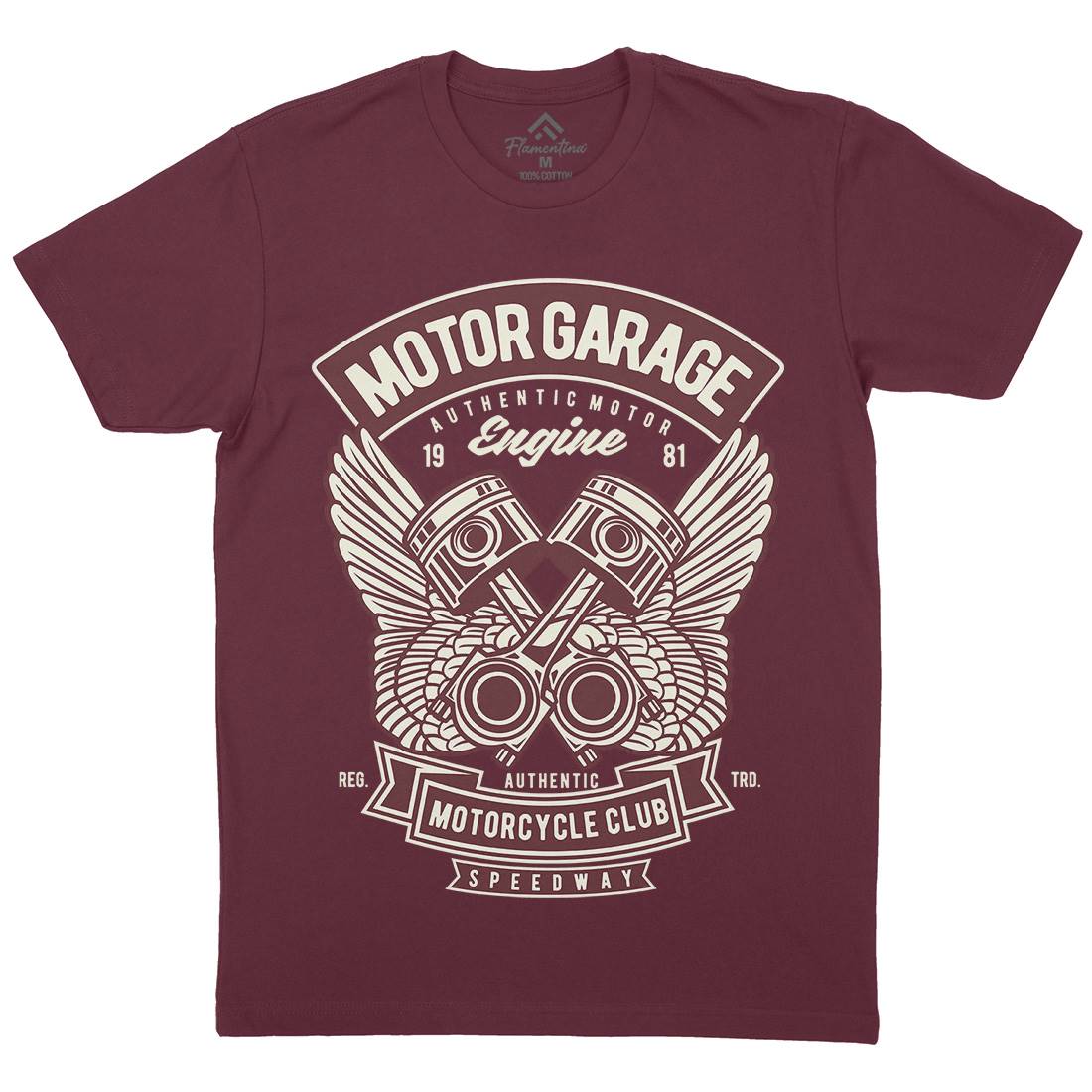 Motor Garage Mens Crew Neck T-Shirt Motorcycles D554