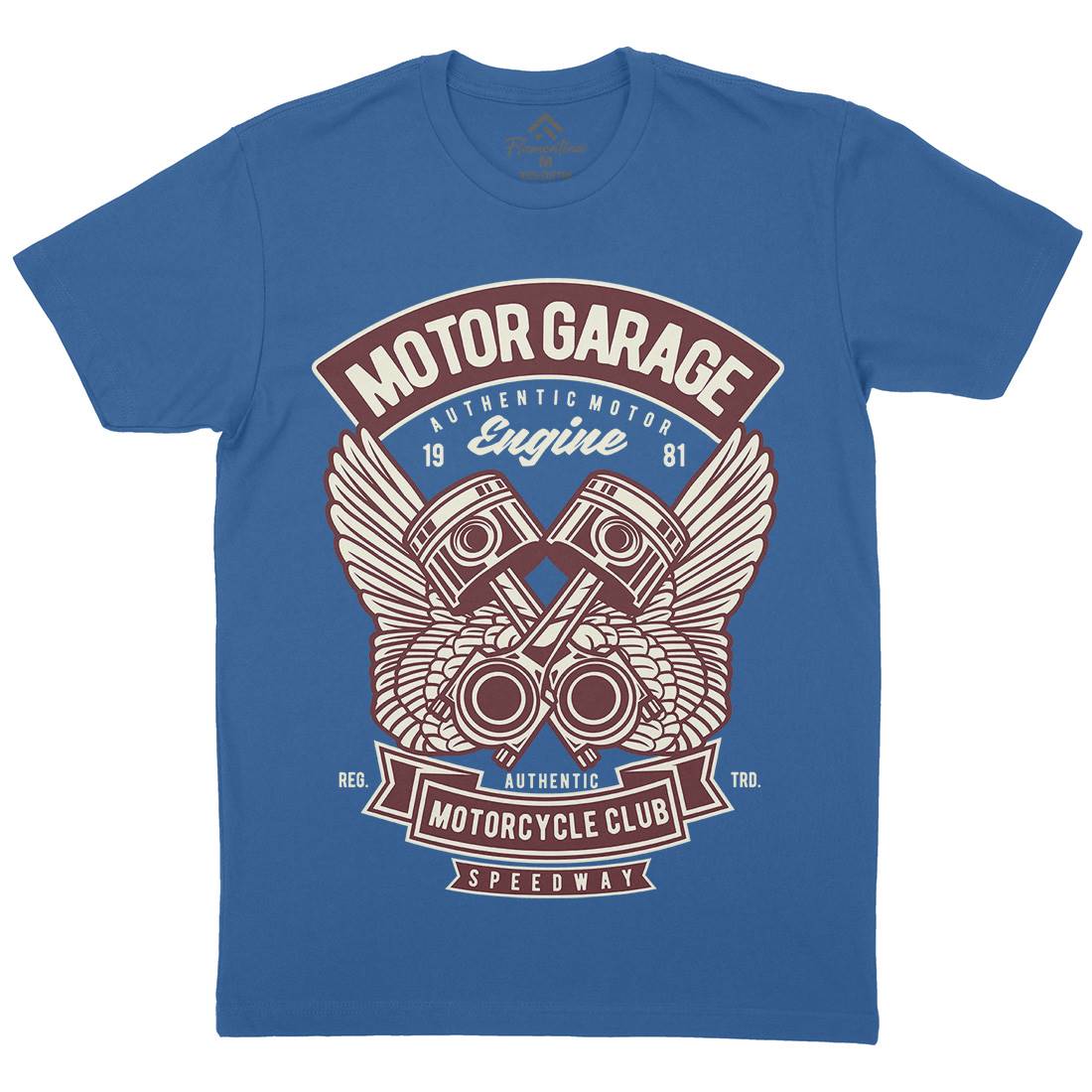 Motor Garage Mens Organic Crew Neck T-Shirt Motorcycles D554