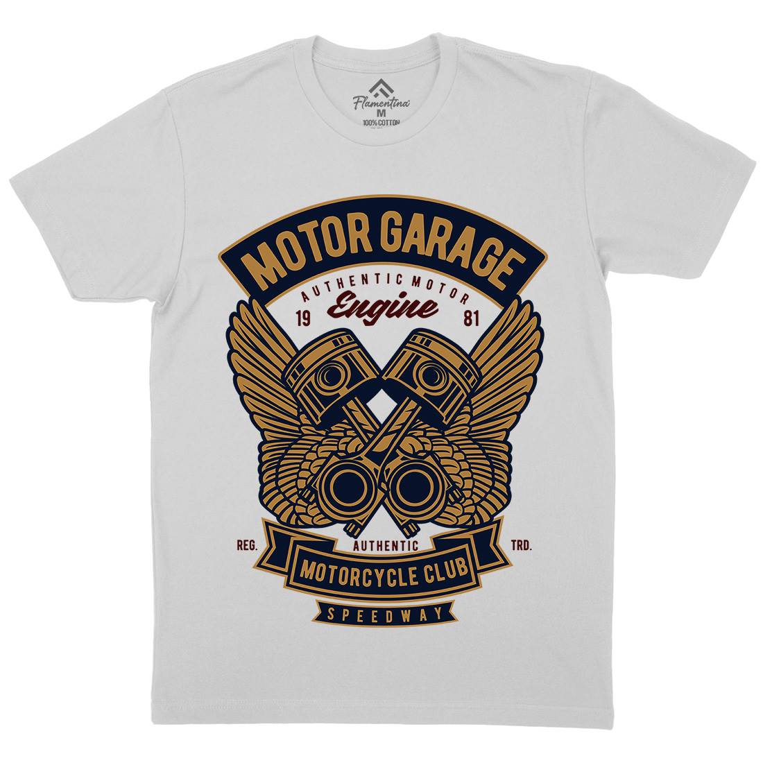Motor Garage Mens Crew Neck T-Shirt Motorcycles D554