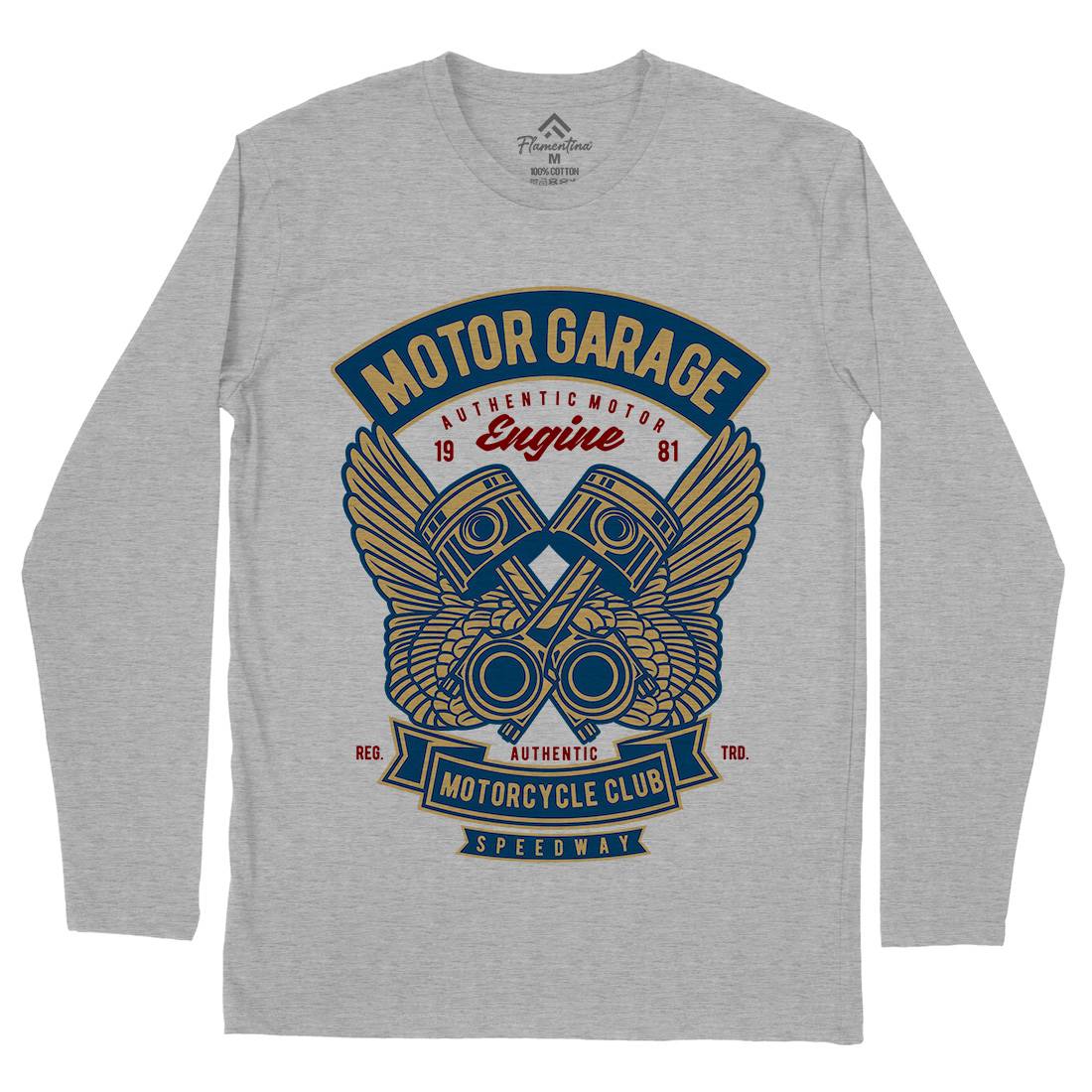 Motor Garage Mens Long Sleeve T-Shirt Motorcycles D554