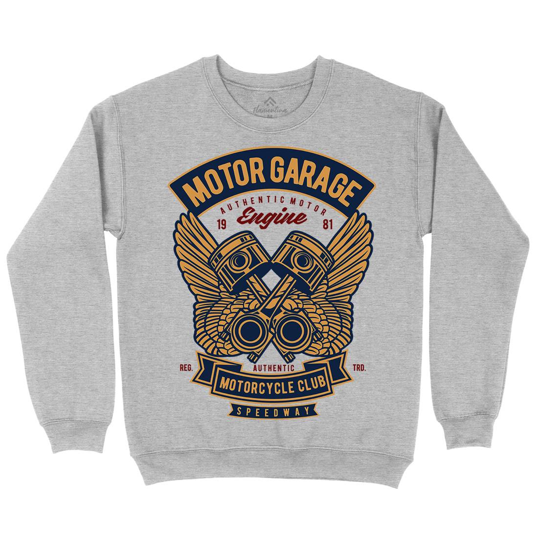Motor Garage Kids Crew Neck Sweatshirt Motorcycles D554