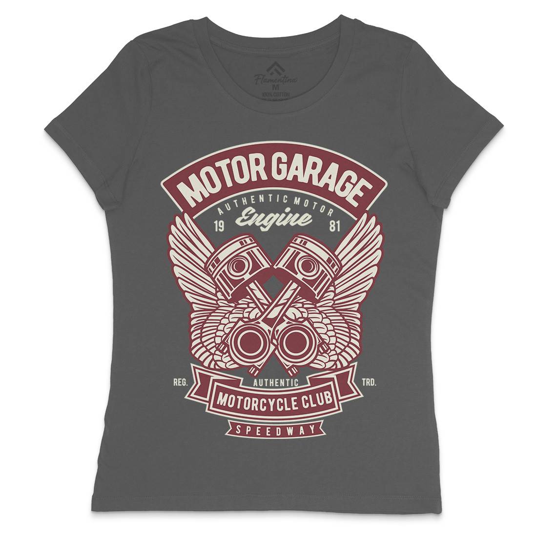 Motor Garage Womens Crew Neck T-Shirt Motorcycles D554