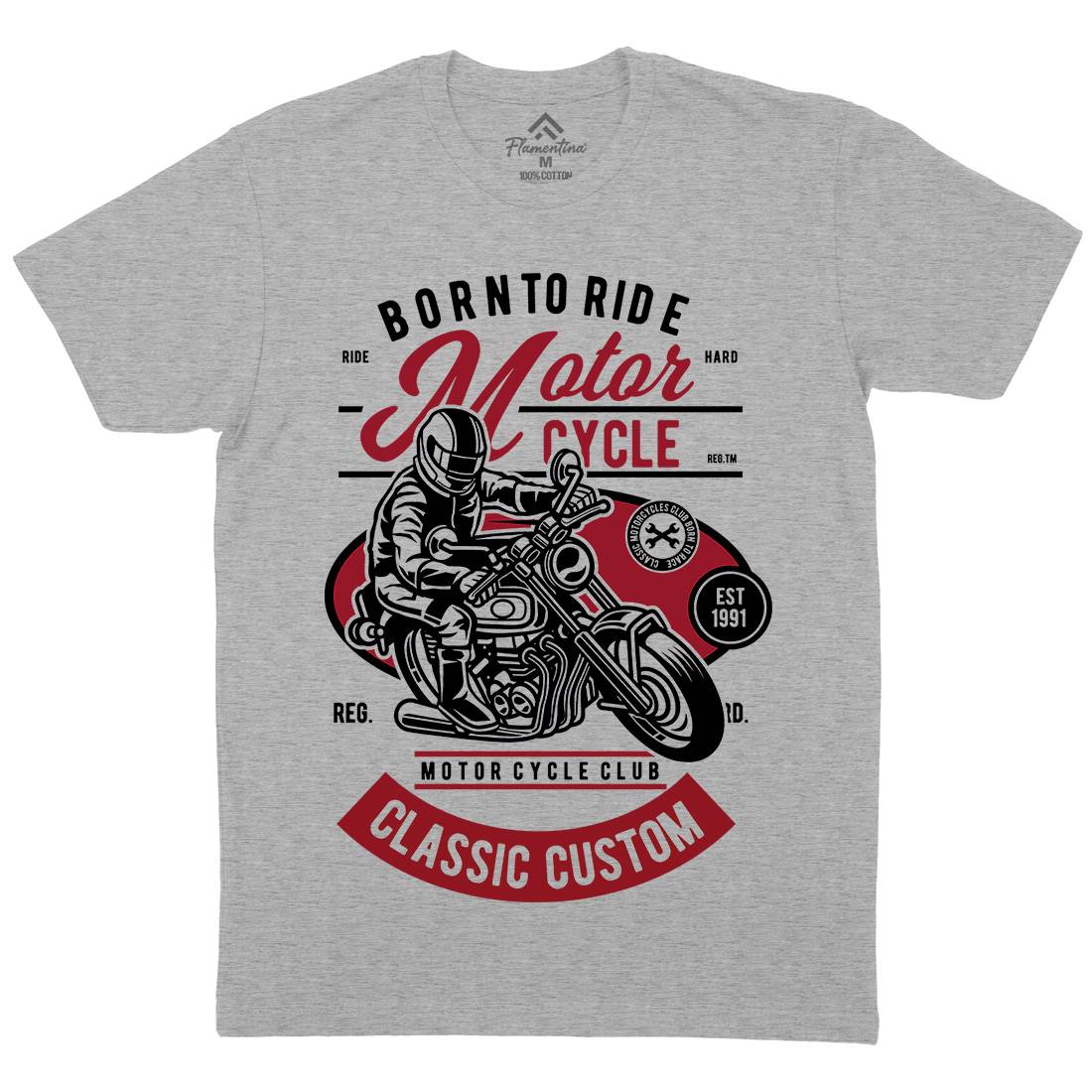 Rider Mens Organic Crew Neck T-Shirt Motorcycles D556