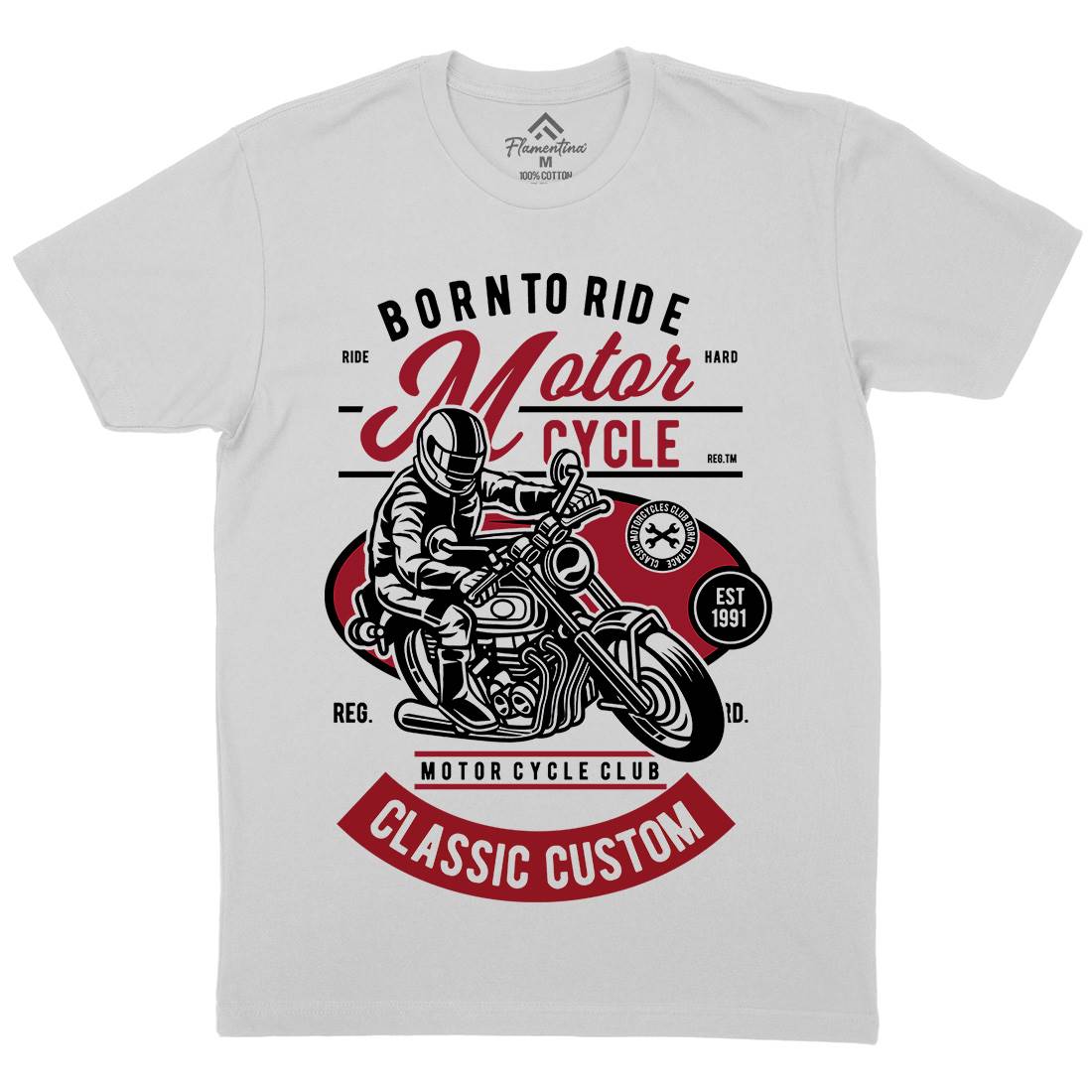 Rider Mens Crew Neck T-Shirt Motorcycles D556