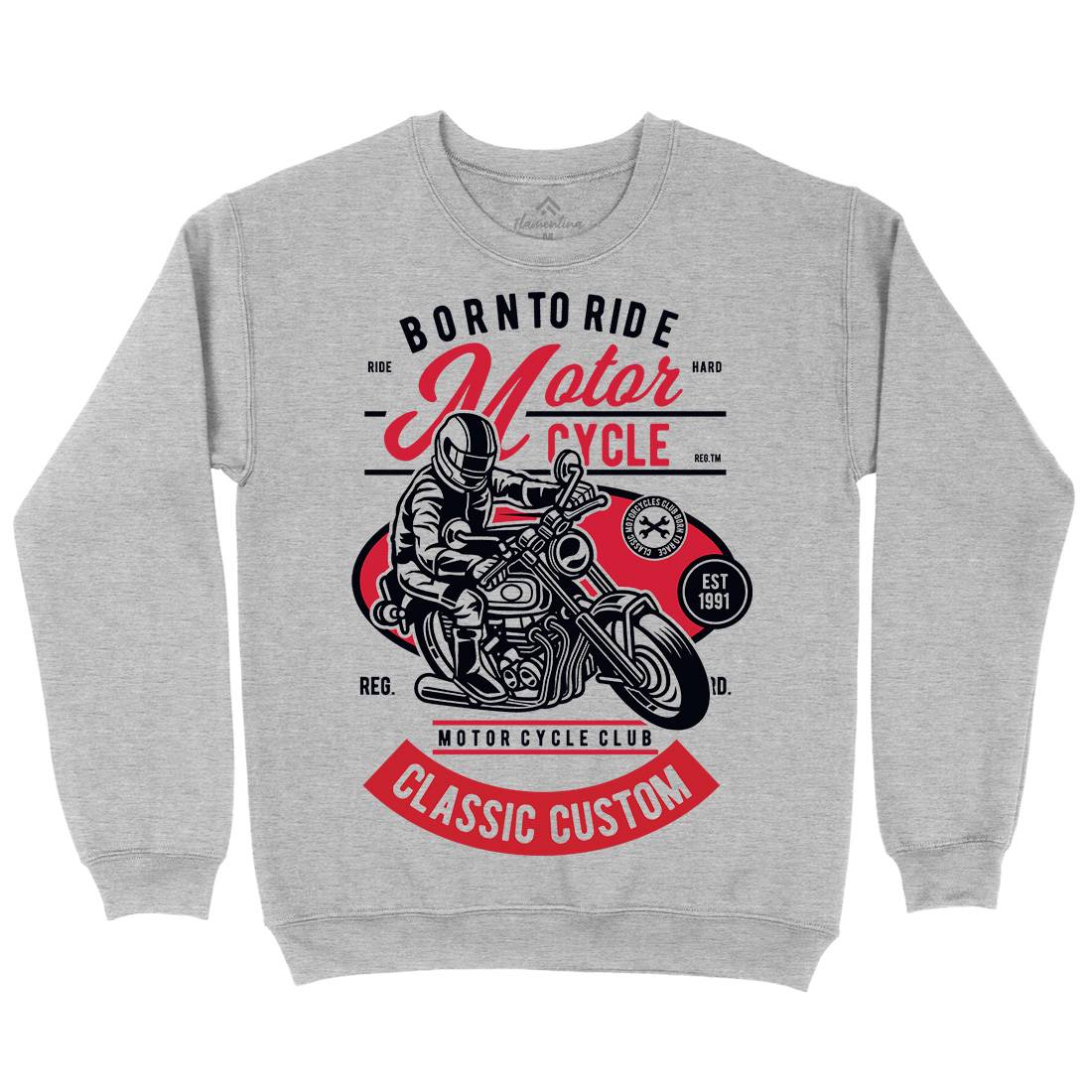 Rider Mens Crew Neck Sweatshirt Motorcycles D556