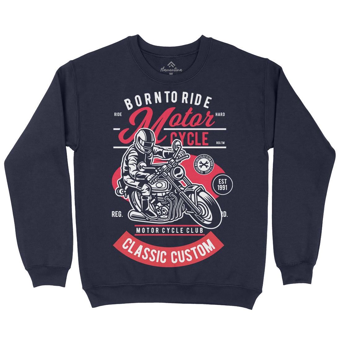 Rider Mens Crew Neck Sweatshirt Motorcycles D556