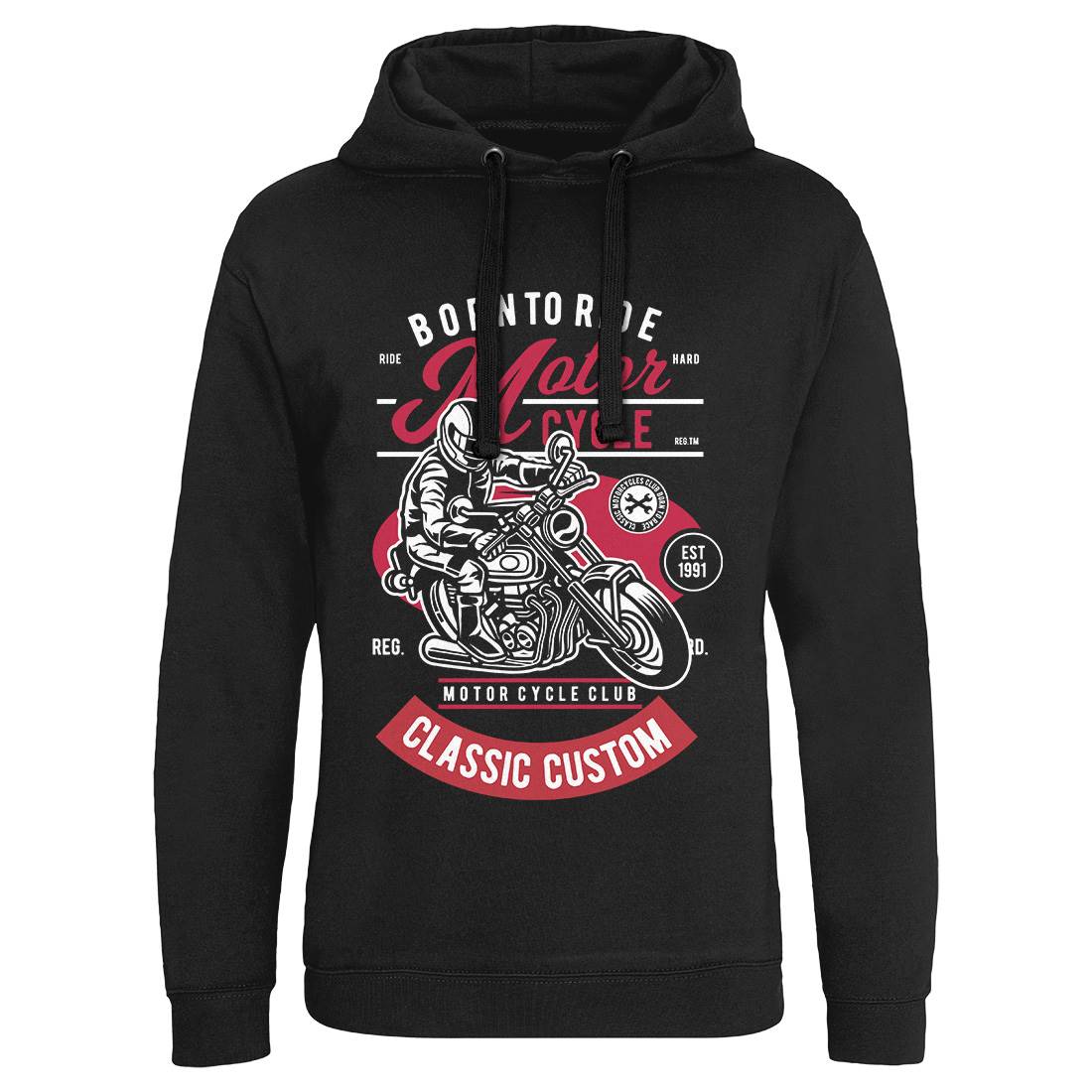 Rider Mens Hoodie Without Pocket Motorcycles D556