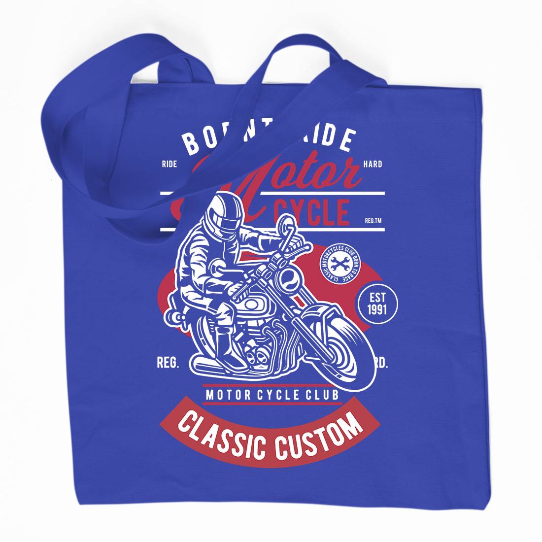 Rider Organic Premium Cotton Tote Bag Motorcycles D556