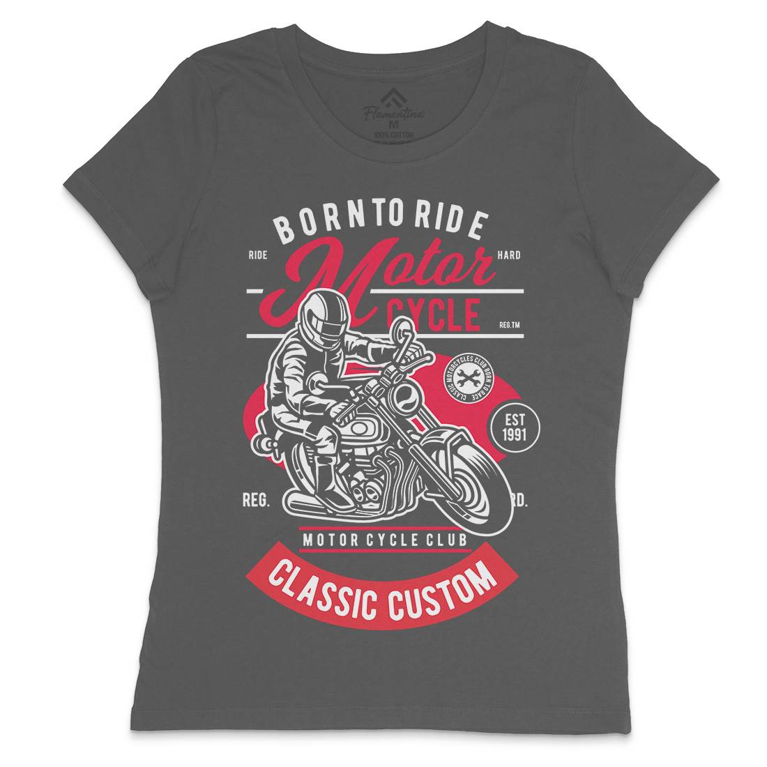 Rider Womens Crew Neck T-Shirt Motorcycles D556