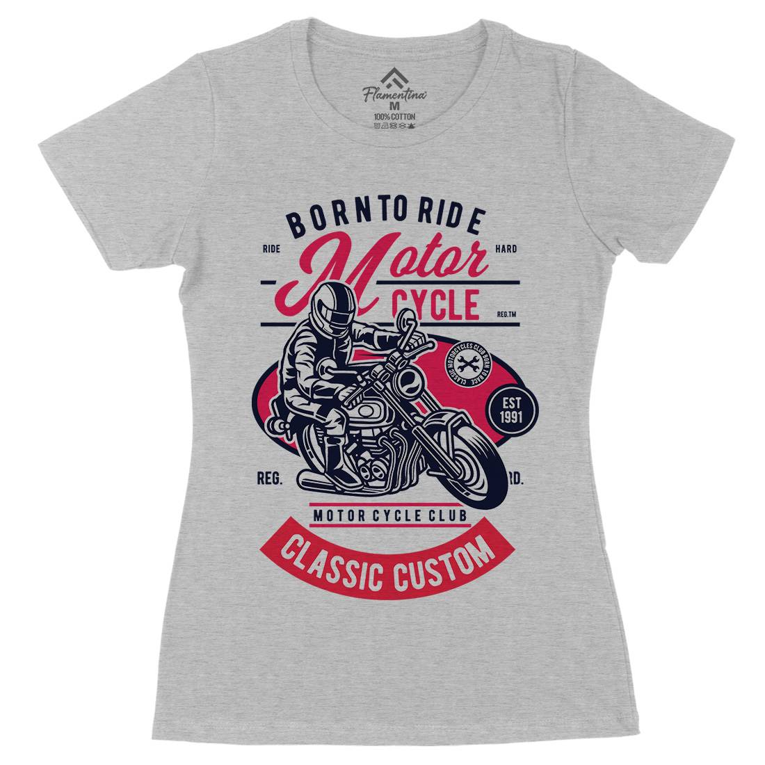 Rider Womens Organic Crew Neck T-Shirt Motorcycles D556