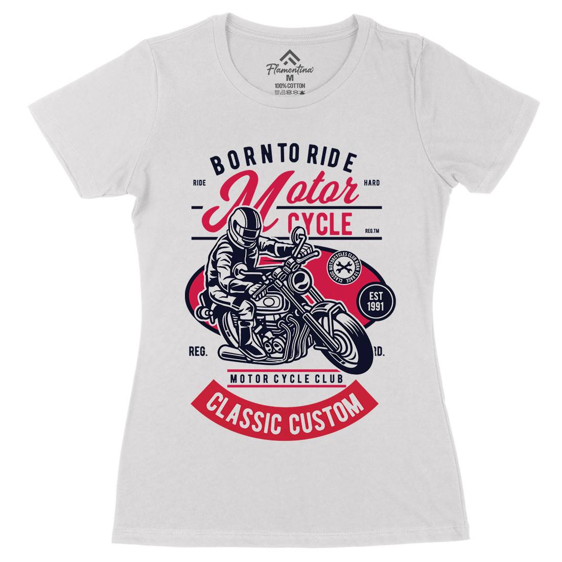 Rider Womens Organic Crew Neck T-Shirt Motorcycles D556