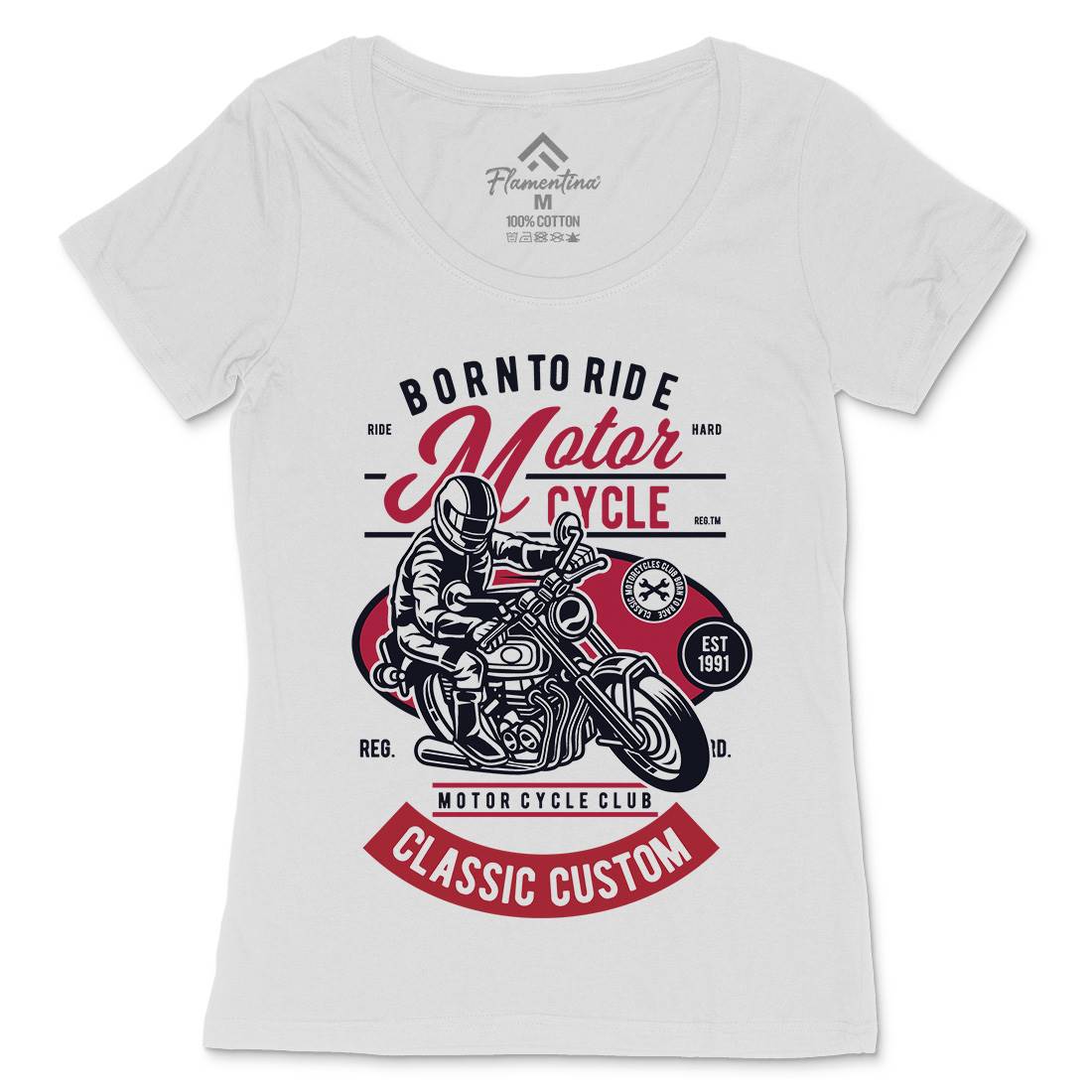 Rider Womens Scoop Neck T-Shirt Motorcycles D556