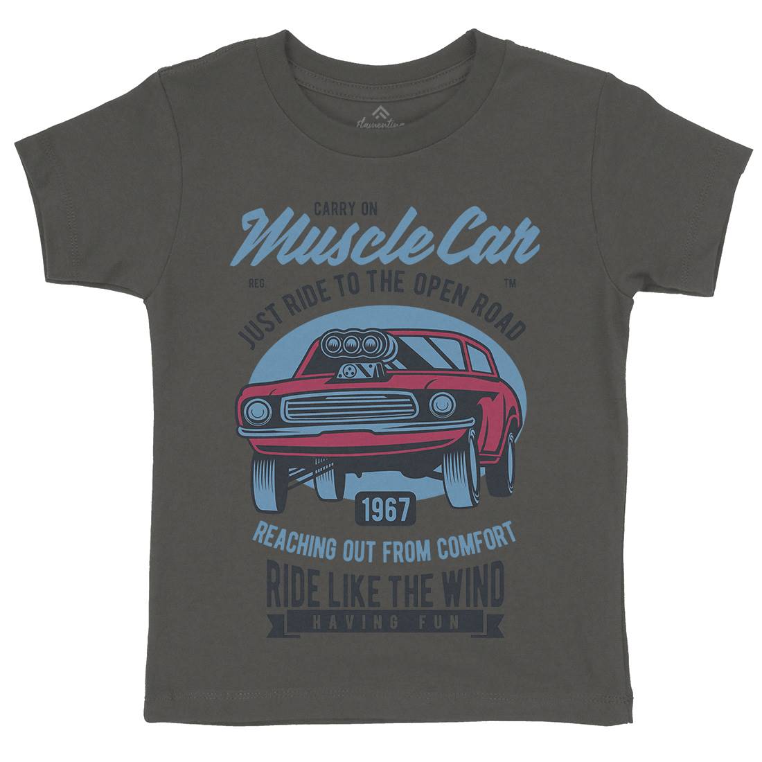 Muscle Kids Crew Neck T-Shirt Cars D558