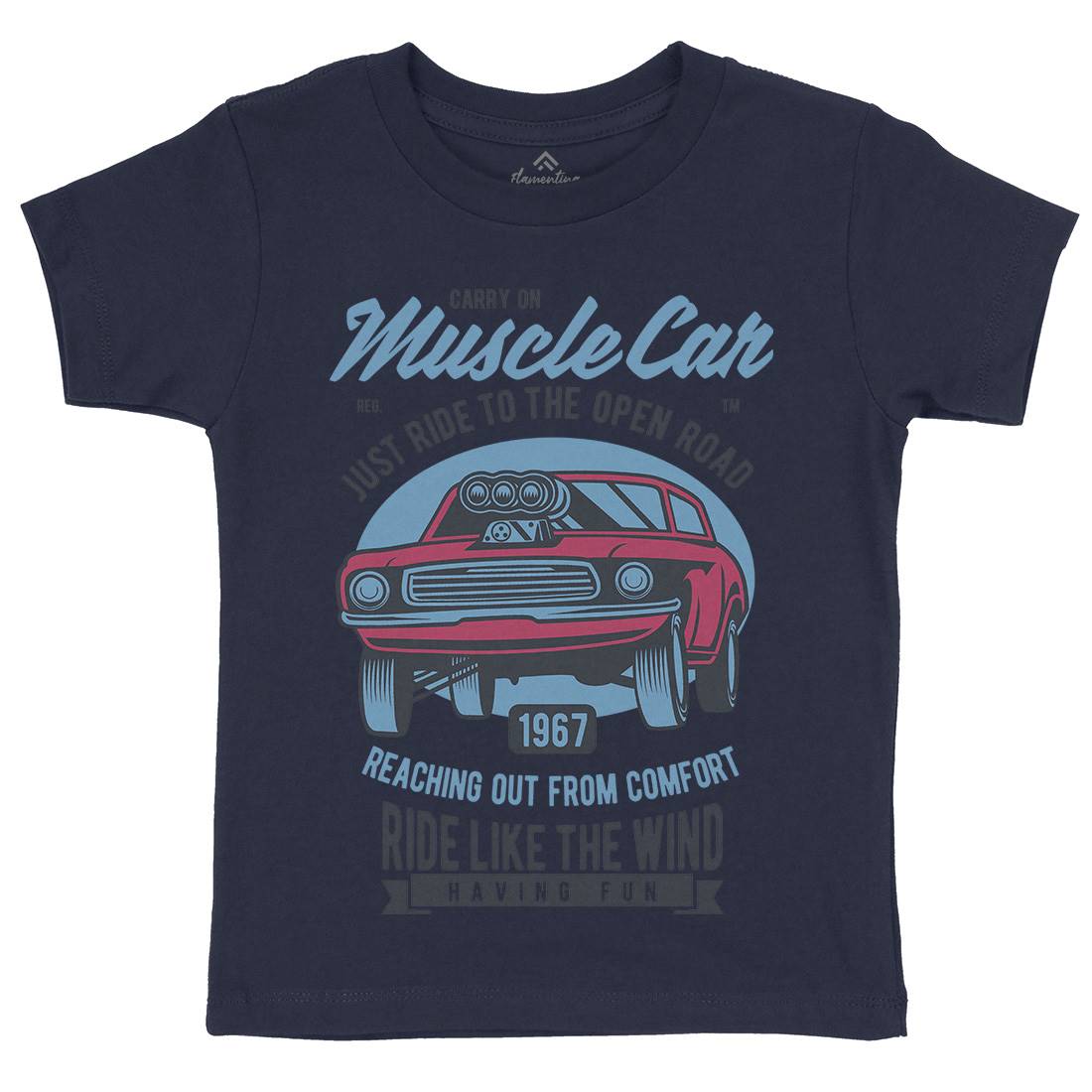 Muscle Kids Crew Neck T-Shirt Cars D558