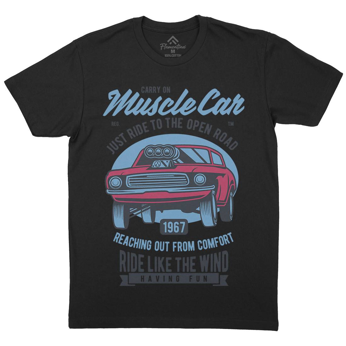 Muscle Mens Organic Crew Neck T-Shirt Cars D558