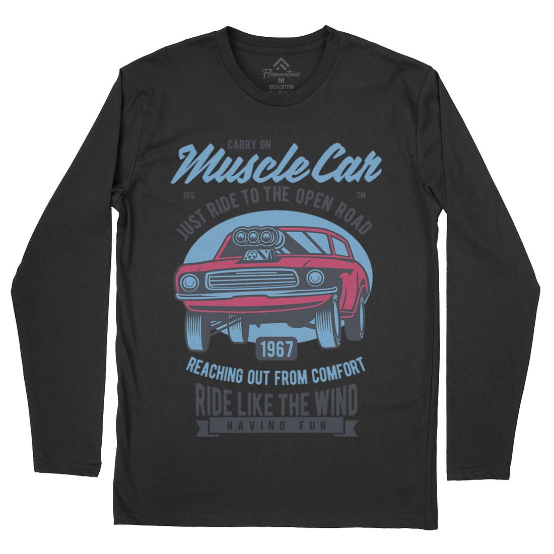 Muscle Mens Long Sleeve T-Shirt Cars D558