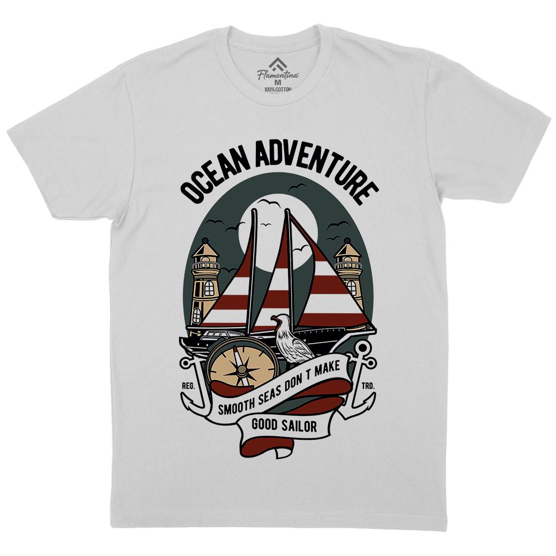 Ocean Adventure Mens Crew Neck T-Shirt Navy D560