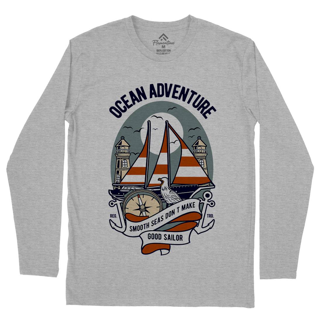 Ocean Adventure Mens Long Sleeve T-Shirt Navy D560