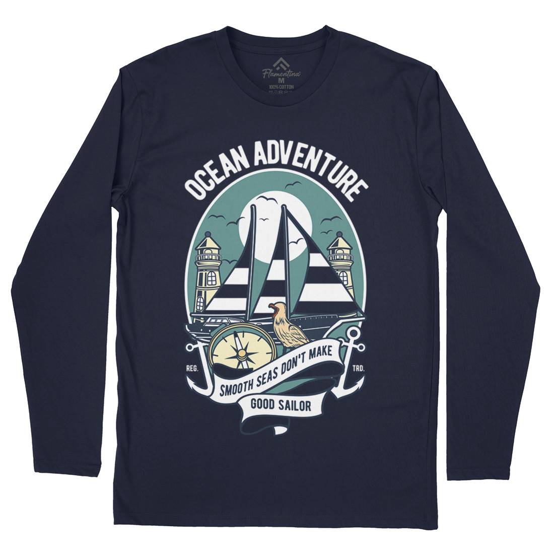 Ocean Adventure Mens Long Sleeve T-Shirt Navy D560