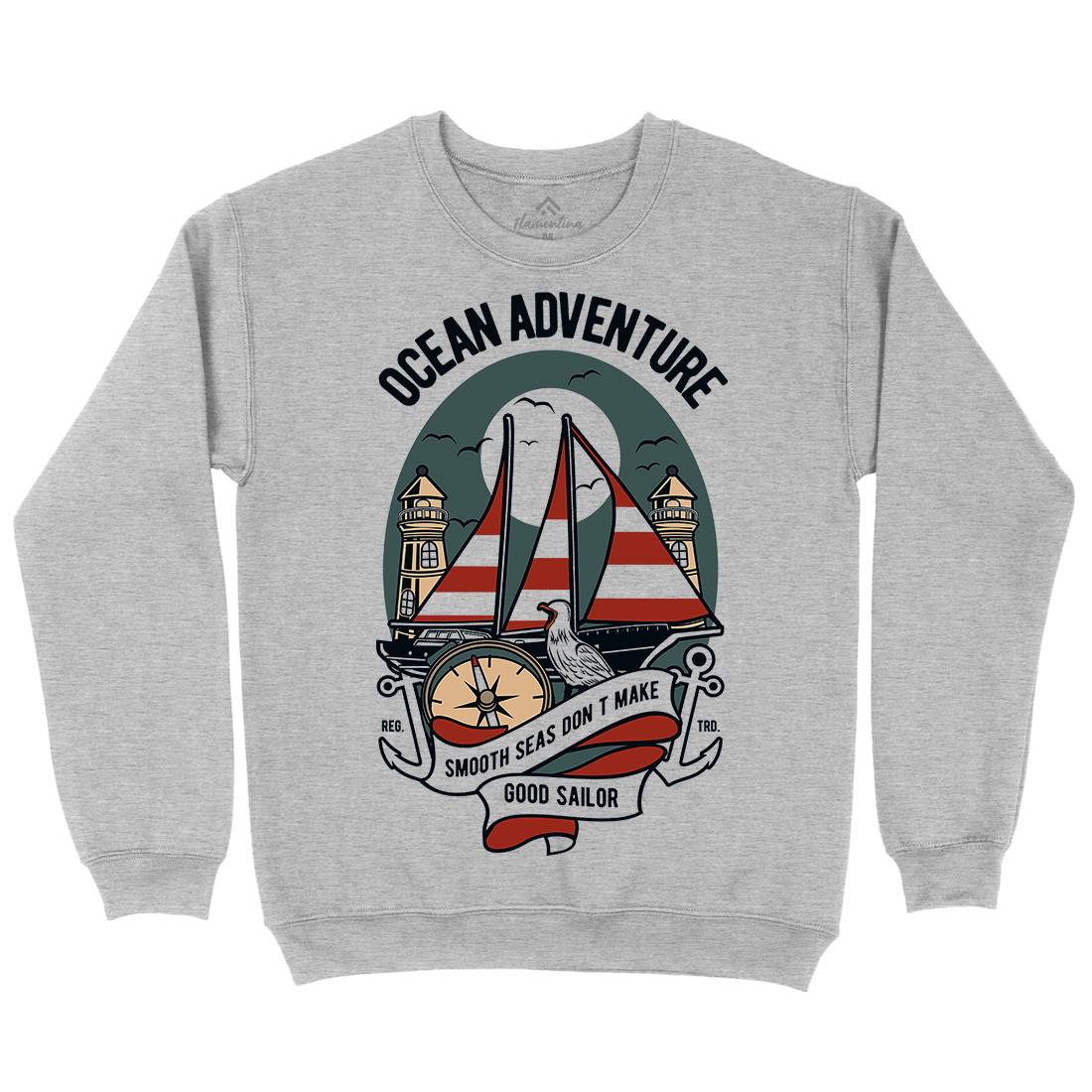 Ocean Adventure Mens Crew Neck Sweatshirt Navy D560