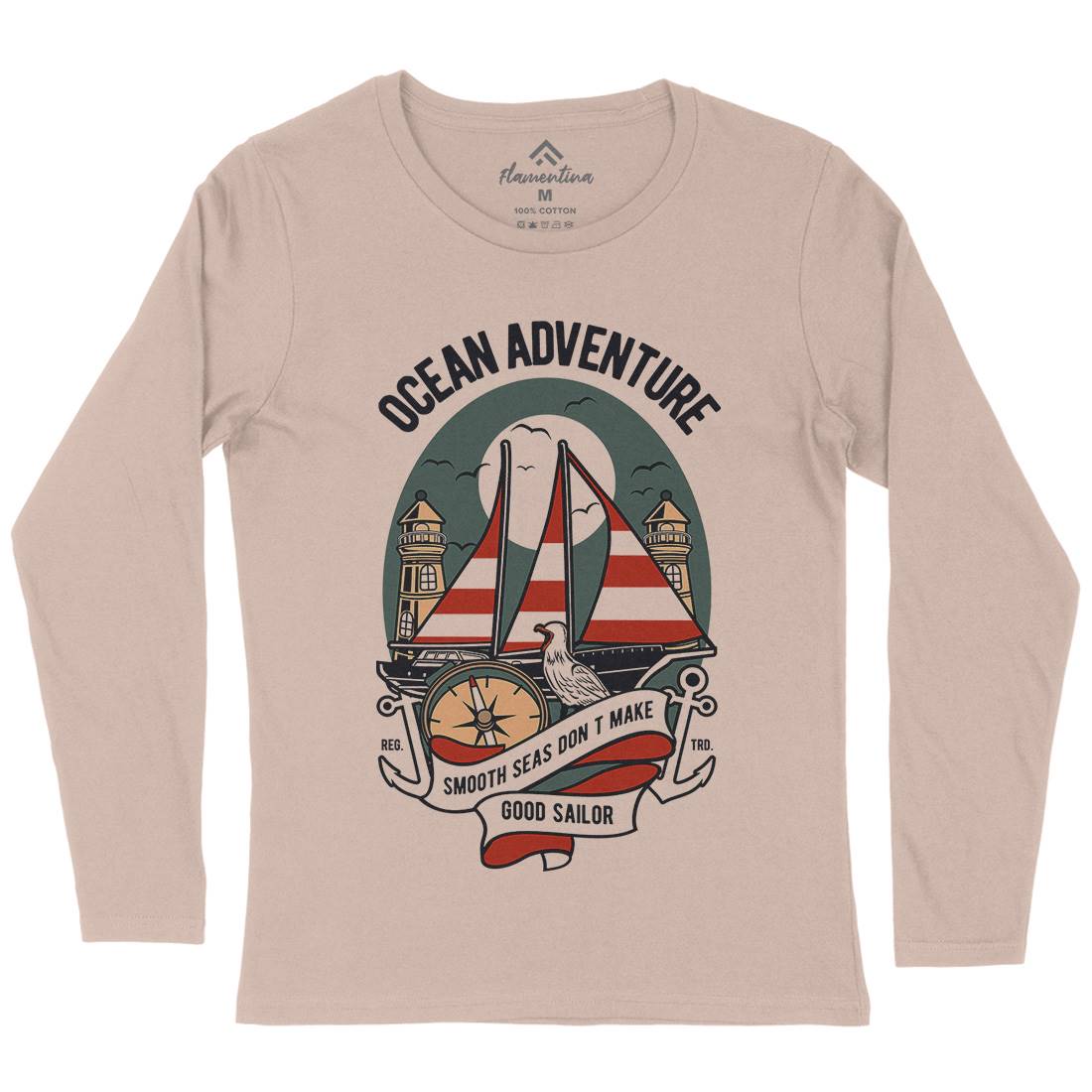 Ocean Adventure Womens Long Sleeve T-Shirt Navy D560