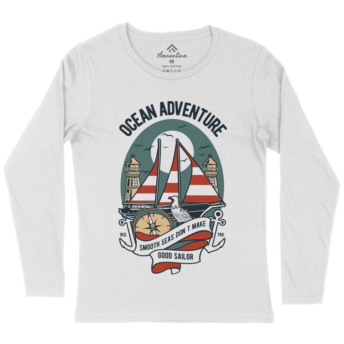 Ocean Adventure Womens Long Sleeve T-Shirt Navy D560