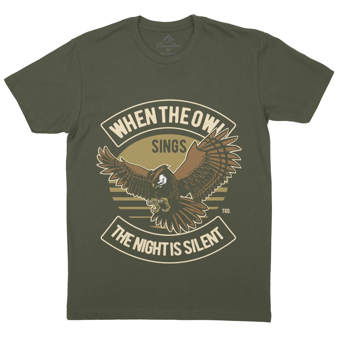 Owl Sings Mens Organic Crew Neck T-Shirt Animals D561