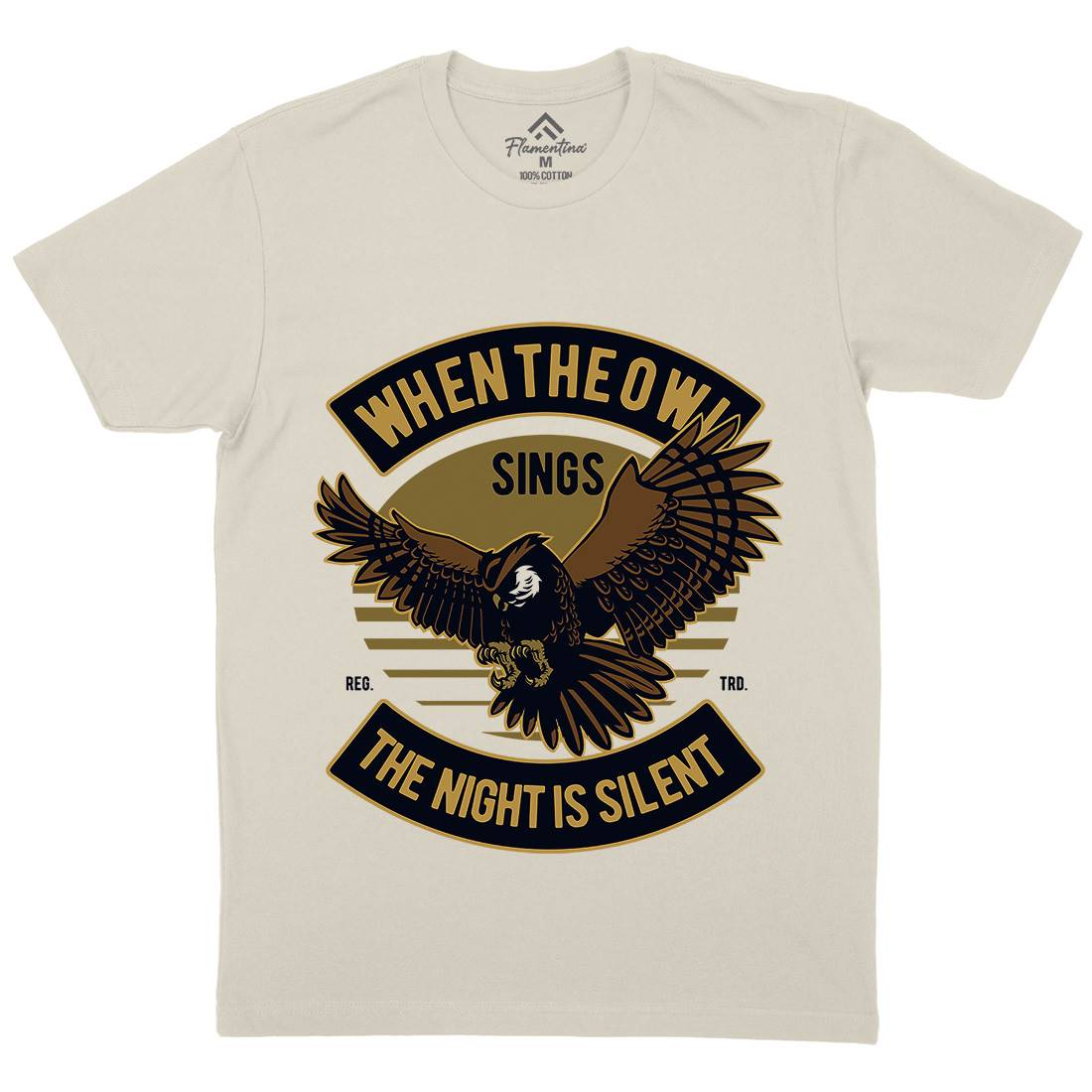 Owl Sings Mens Organic Crew Neck T-Shirt Animals D561