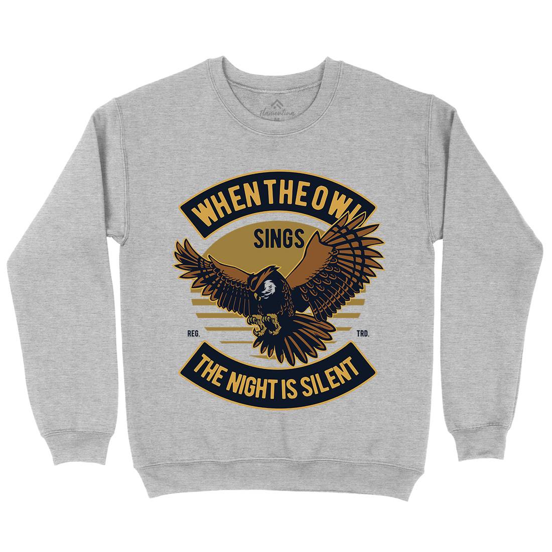 Owl Sings Mens Crew Neck Sweatshirt Animals D561
