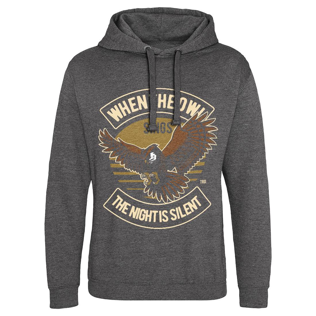 Owl Sings Mens Hoodie Without Pocket Animals D561