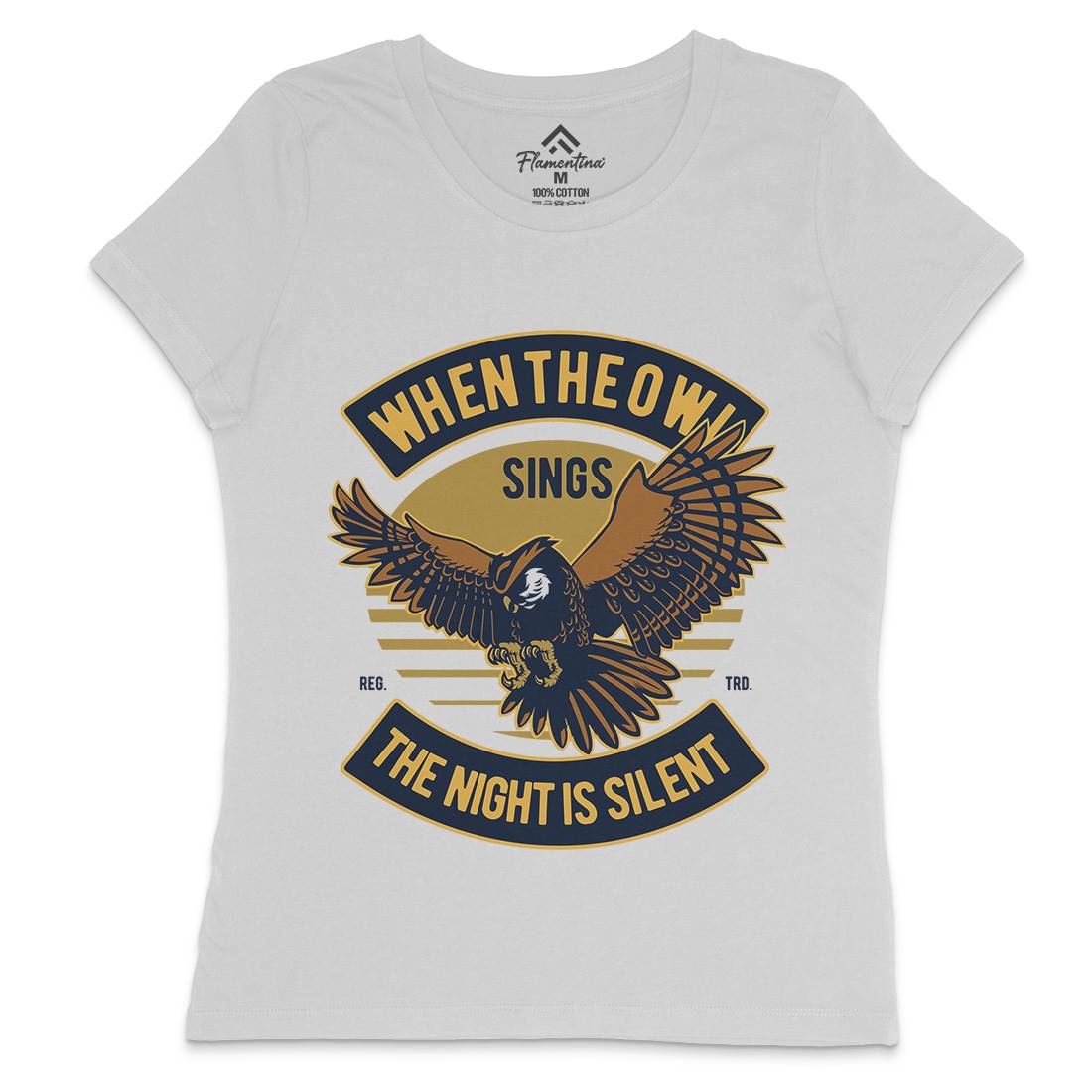 Owl Sings Womens Crew Neck T-Shirt Animals D561