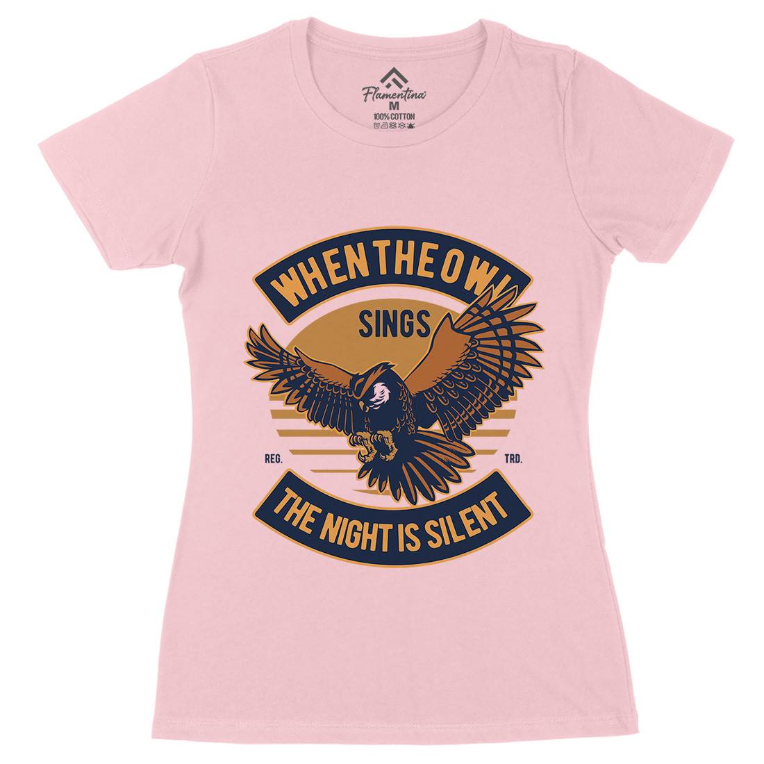 Owl Sings Womens Organic Crew Neck T-Shirt Animals D561