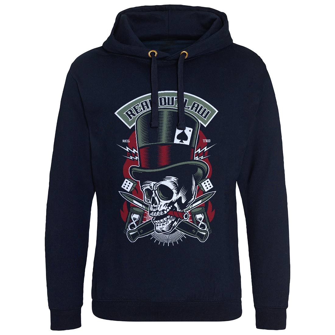 Real Outlaw Skull Mens Hoodie Without Pocket Horror D562