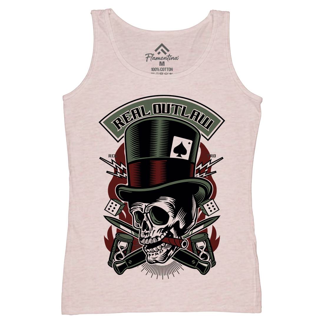 Real Outlaw Skull Womens Organic Tank Top Vest Horror D562