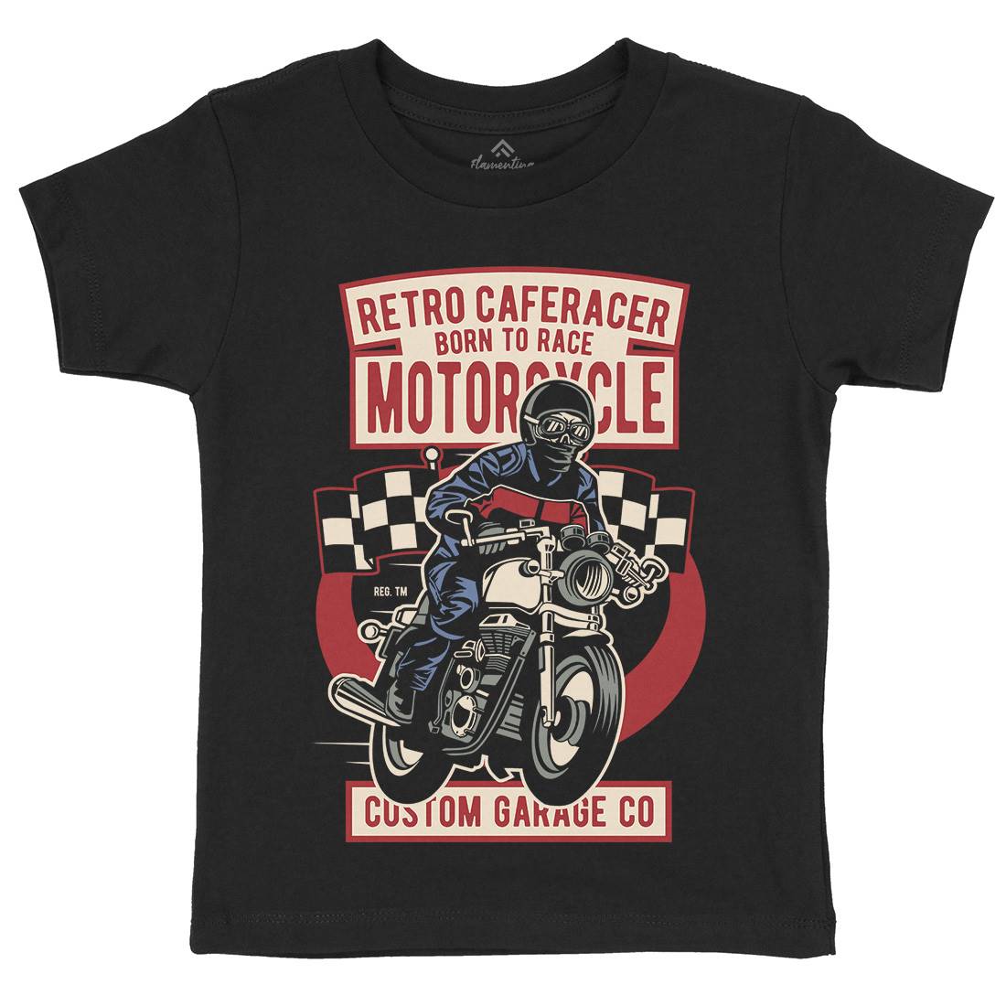 Retro Caferacer Kids Crew Neck T-Shirt Motorcycles D563