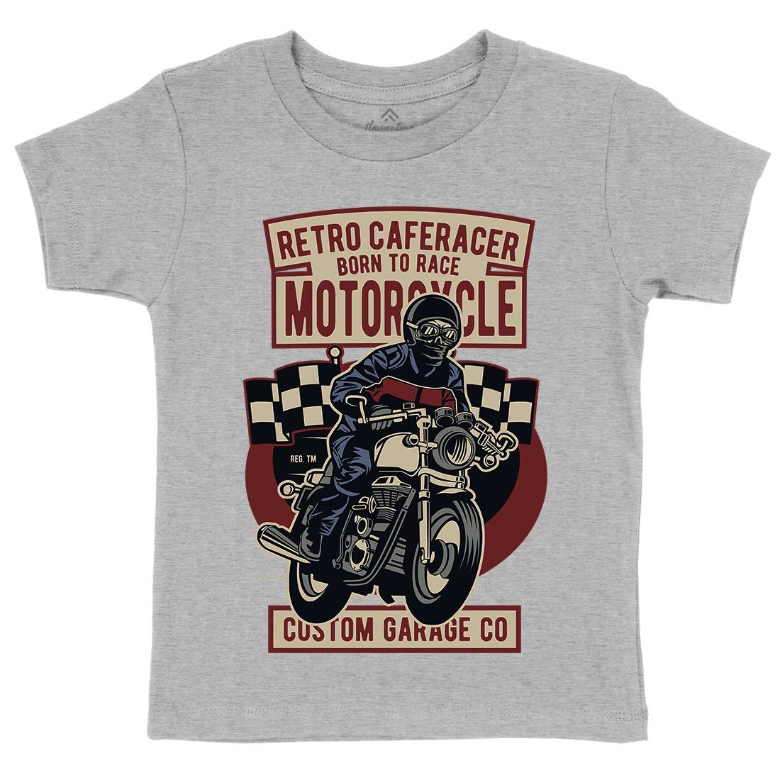 Retro Caferacer Kids Crew Neck T-Shirt Motorcycles D563