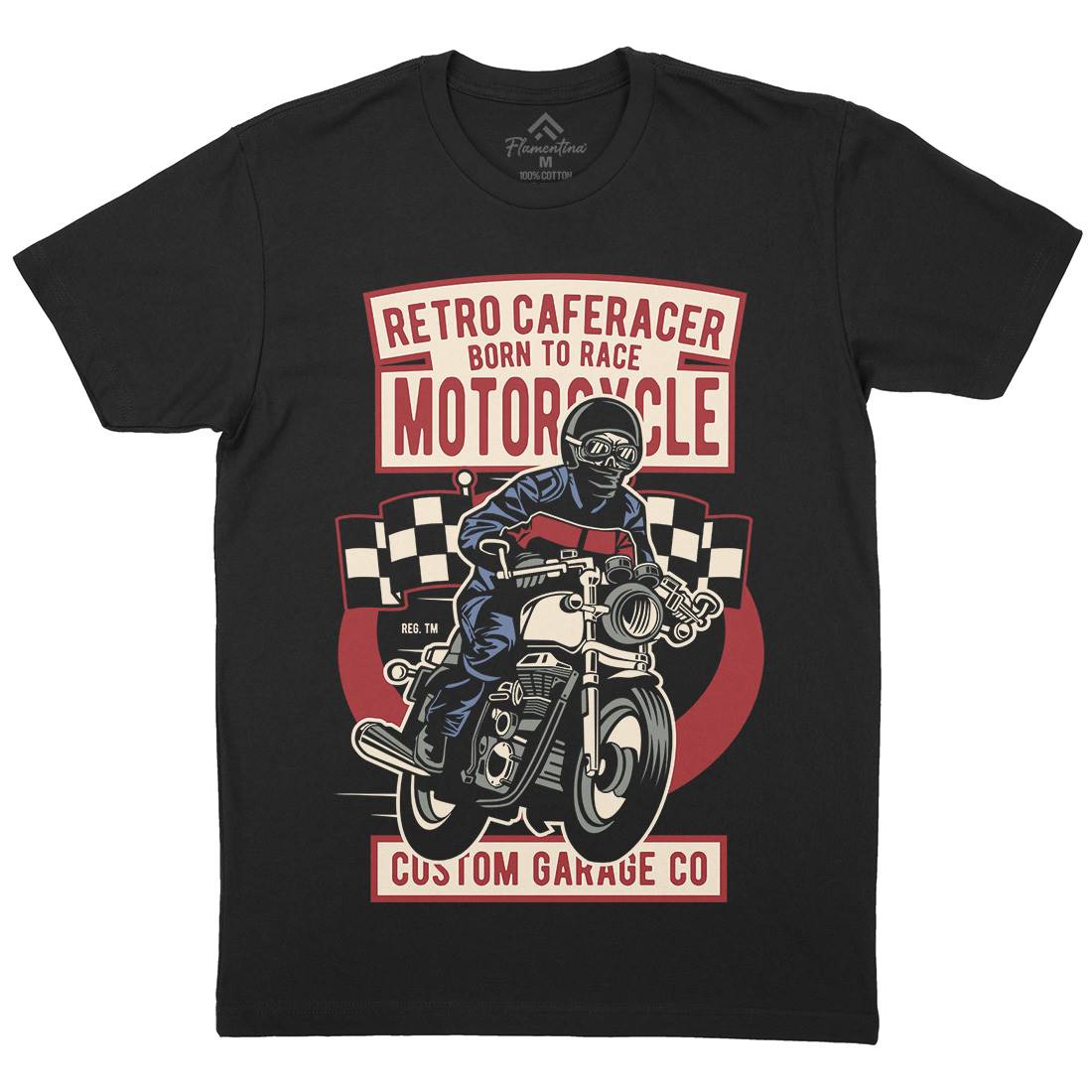 Retro Caferacer Mens Crew Neck T-Shirt Motorcycles D563