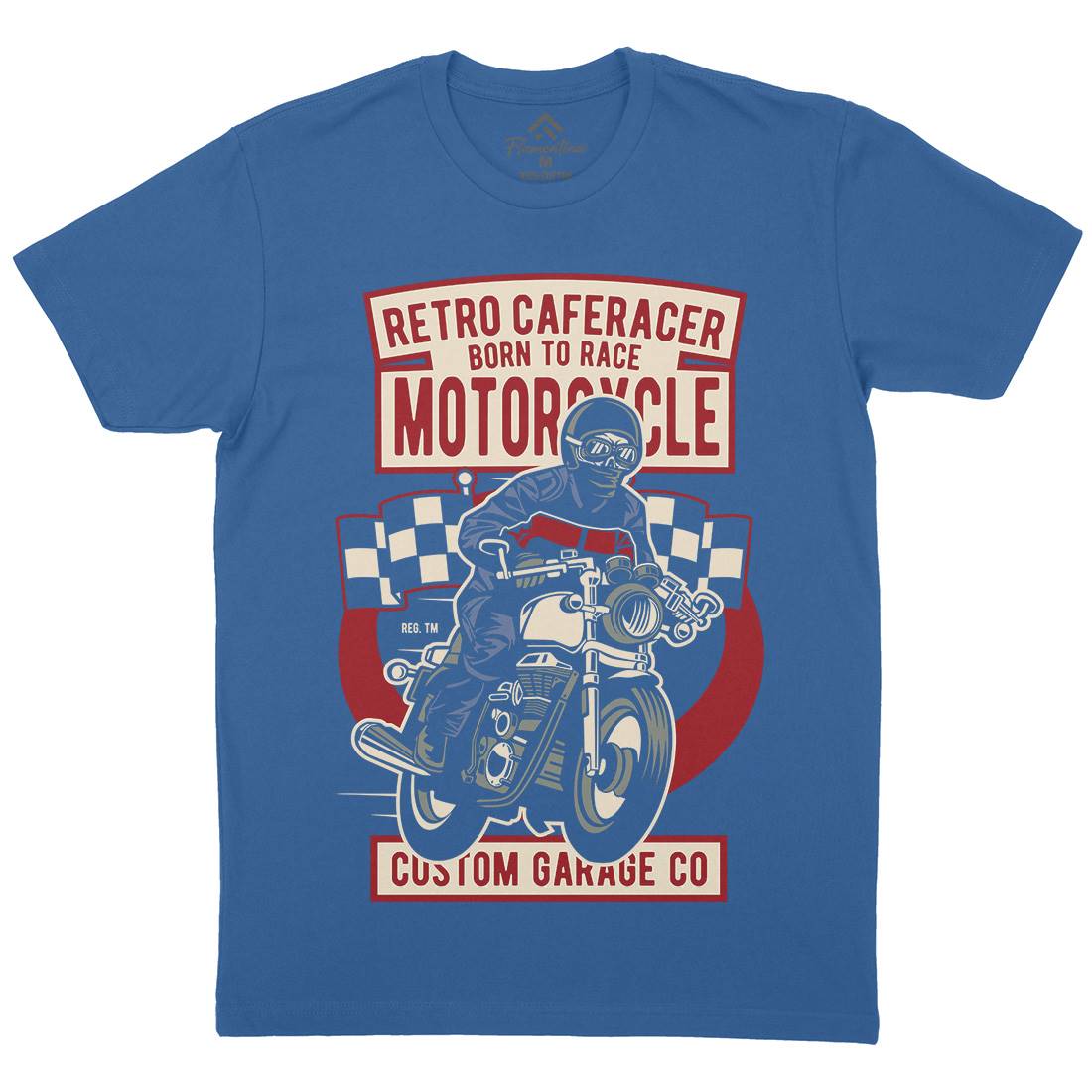 Retro Caferacer Mens Organic Crew Neck T-Shirt Motorcycles D563