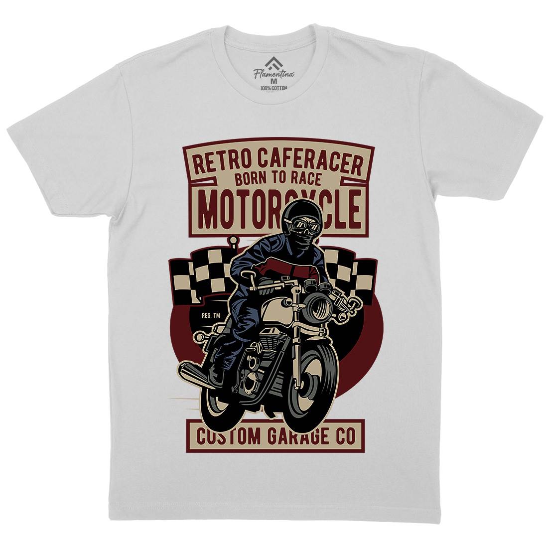 Retro Caferacer Mens Crew Neck T-Shirt Motorcycles D563