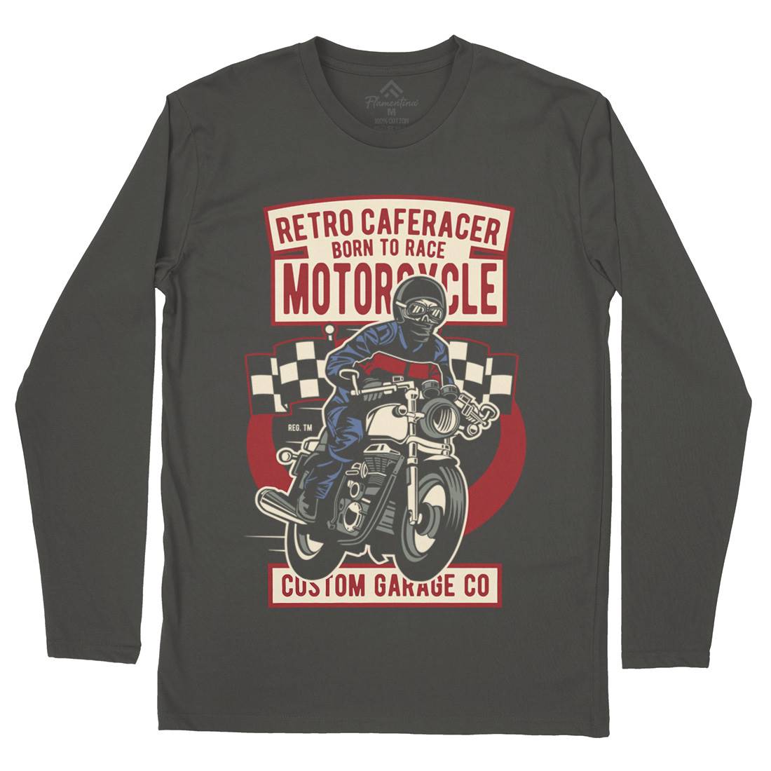 Retro Caferacer Mens Long Sleeve T-Shirt Motorcycles D563