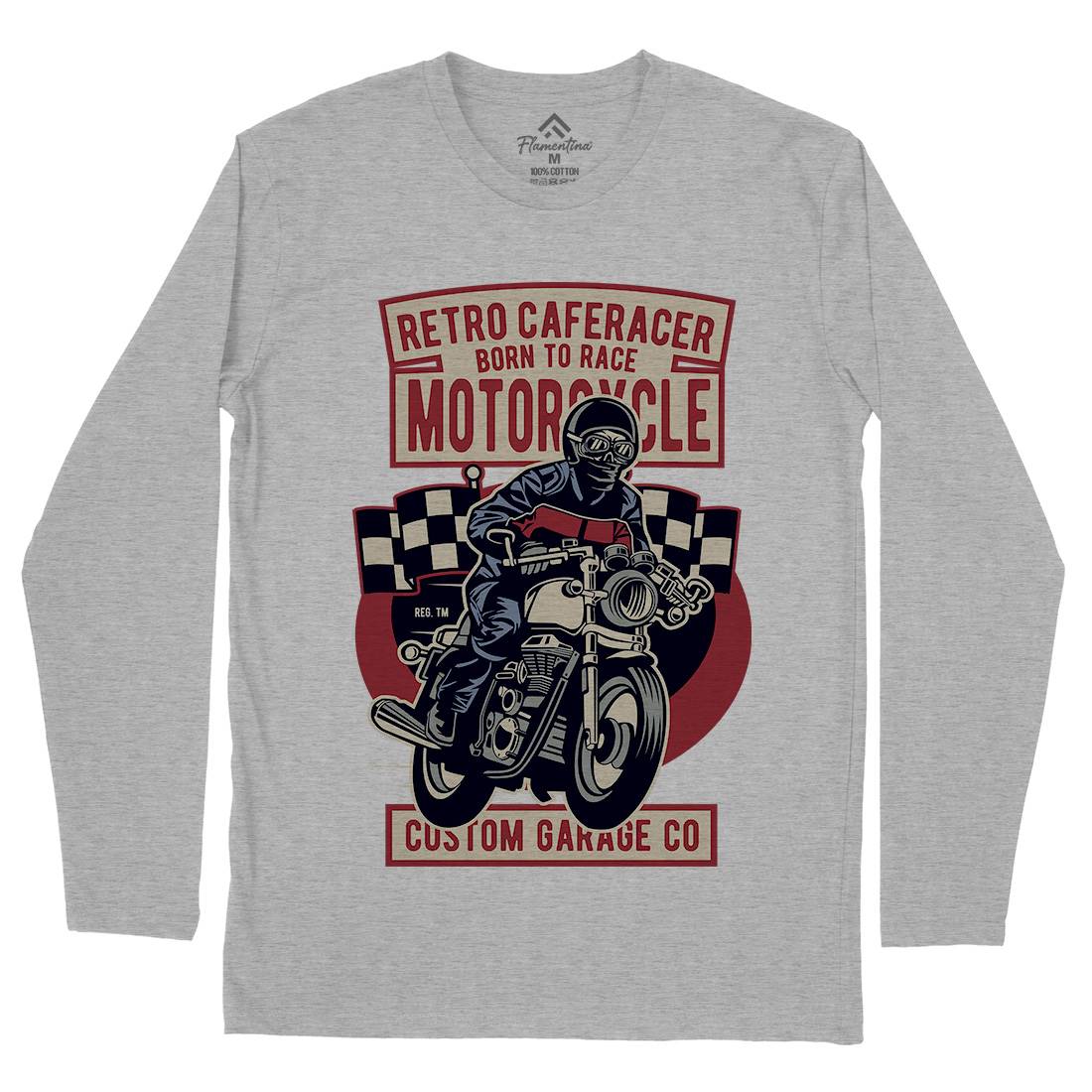Retro Caferacer Mens Long Sleeve T-Shirt Motorcycles D563