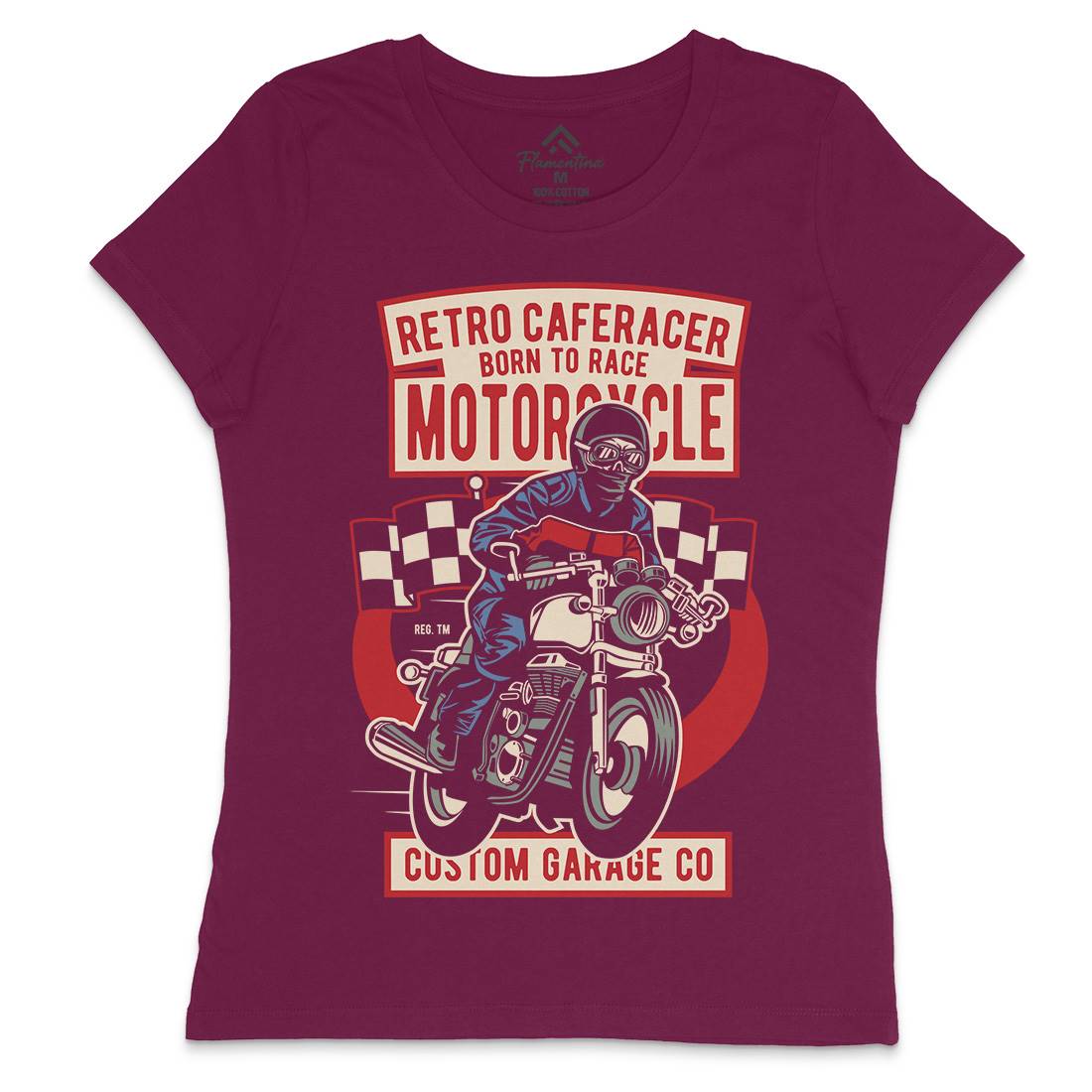 Retro Caferacer Womens Crew Neck T-Shirt Motorcycles D563