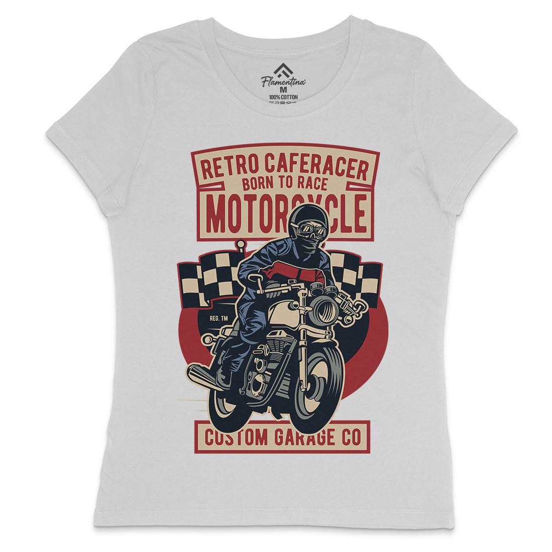 Retro Caferacer Womens Crew Neck T-Shirt Motorcycles D563