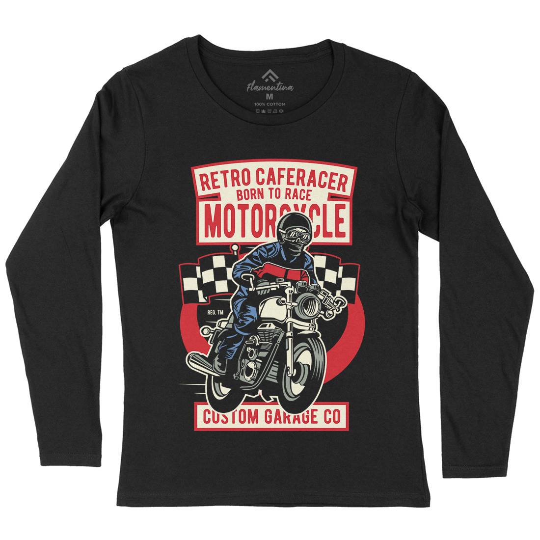 Retro Caferacer Womens Long Sleeve T-Shirt Motorcycles D563