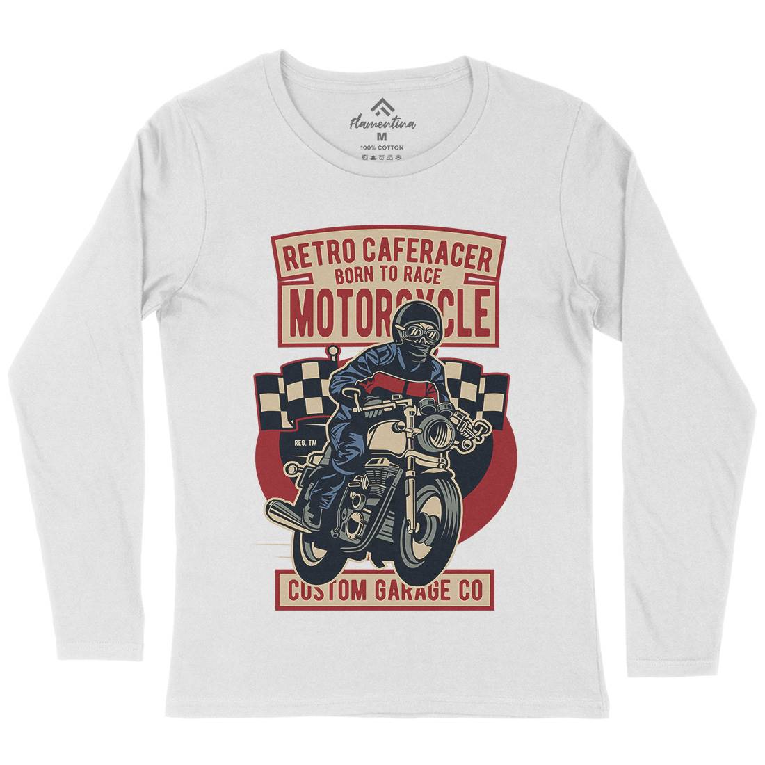 Retro Caferacer Womens Long Sleeve T-Shirt Motorcycles D563
