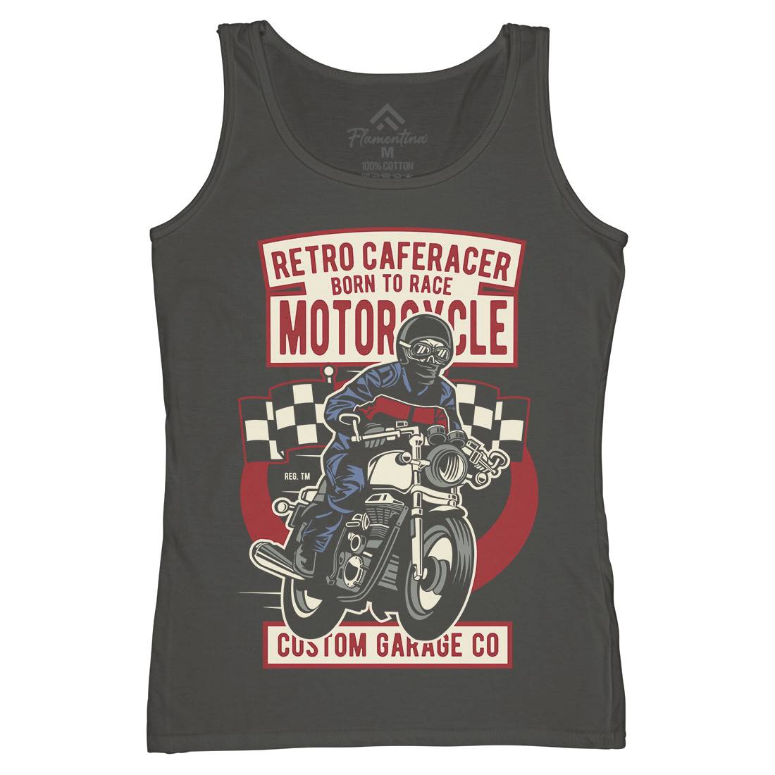 Retro Caferacer Womens Organic Tank Top Vest Motorcycles D563