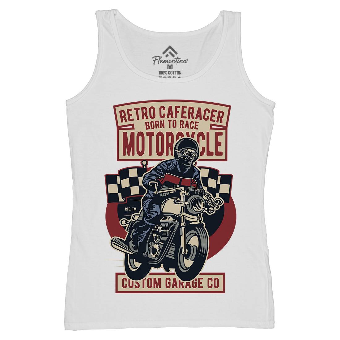Retro Caferacer Womens Organic Tank Top Vest Motorcycles D563