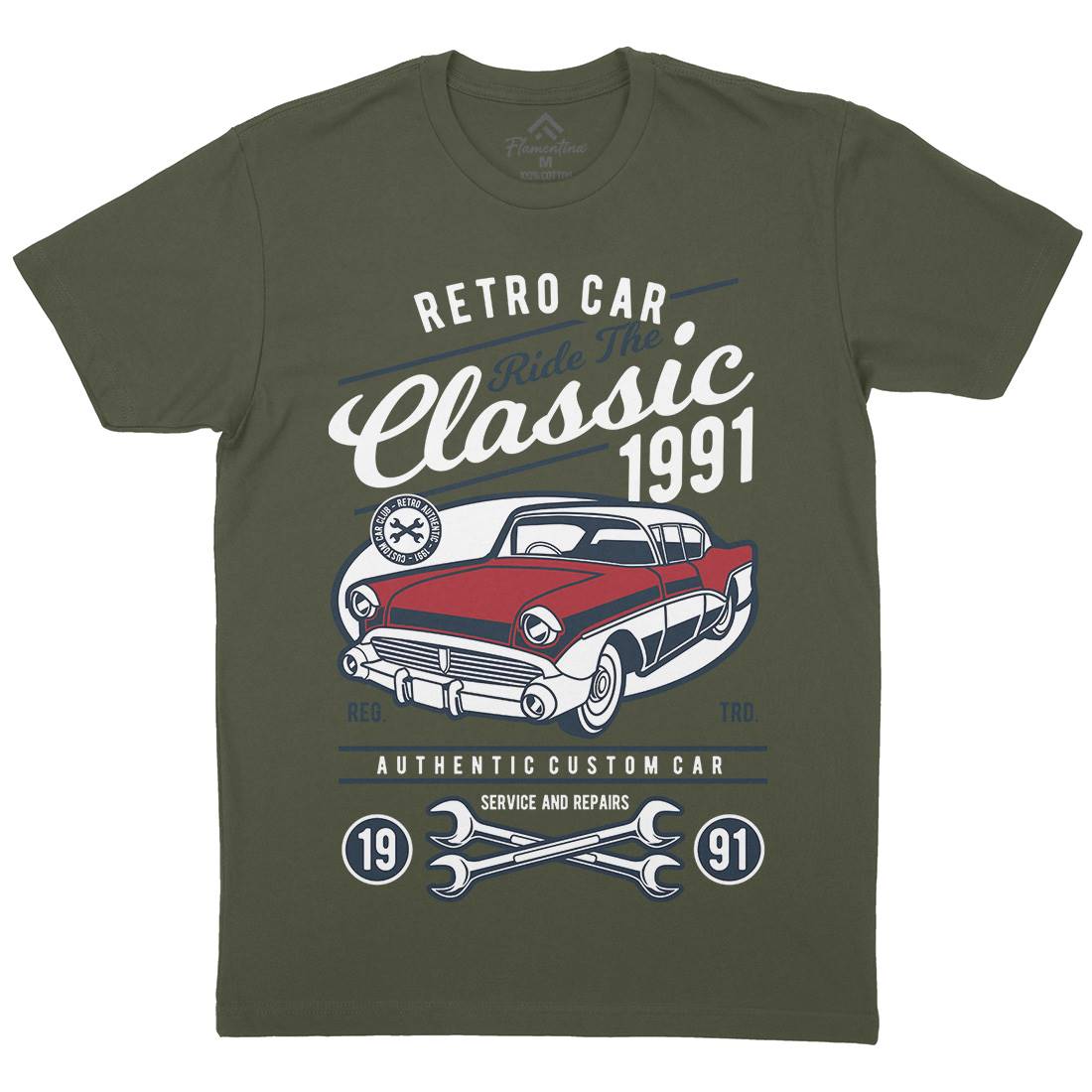 Retro Classic Mens Crew Neck T-Shirt Cars D564