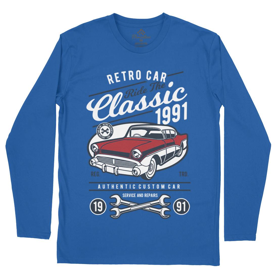 Retro Classic Mens Long Sleeve T-Shirt Cars D564